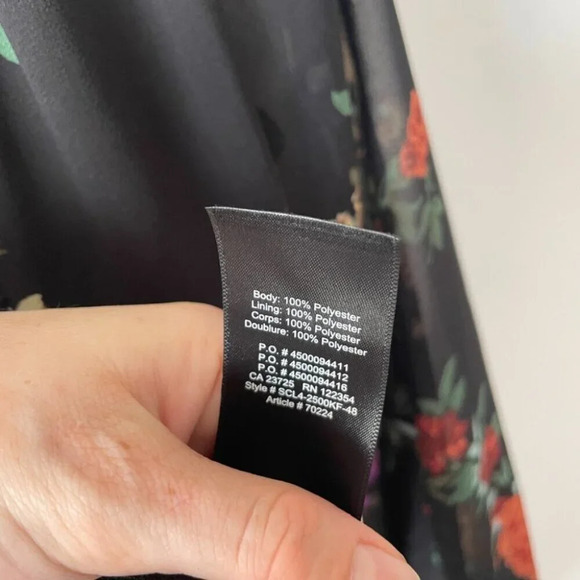 Aritzia Wilfred Chiffon Blouse Black Floral Size Small - Picture 6 of 6